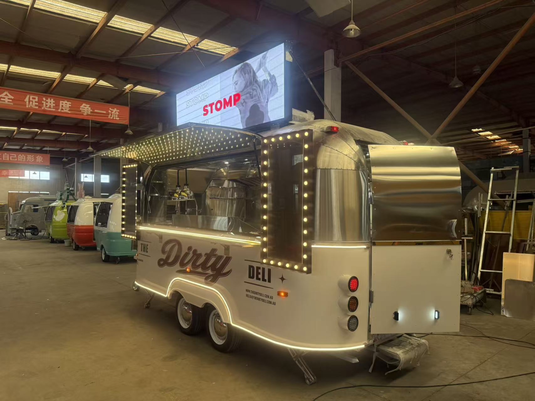 The new illuminated Dirty Deli trailer