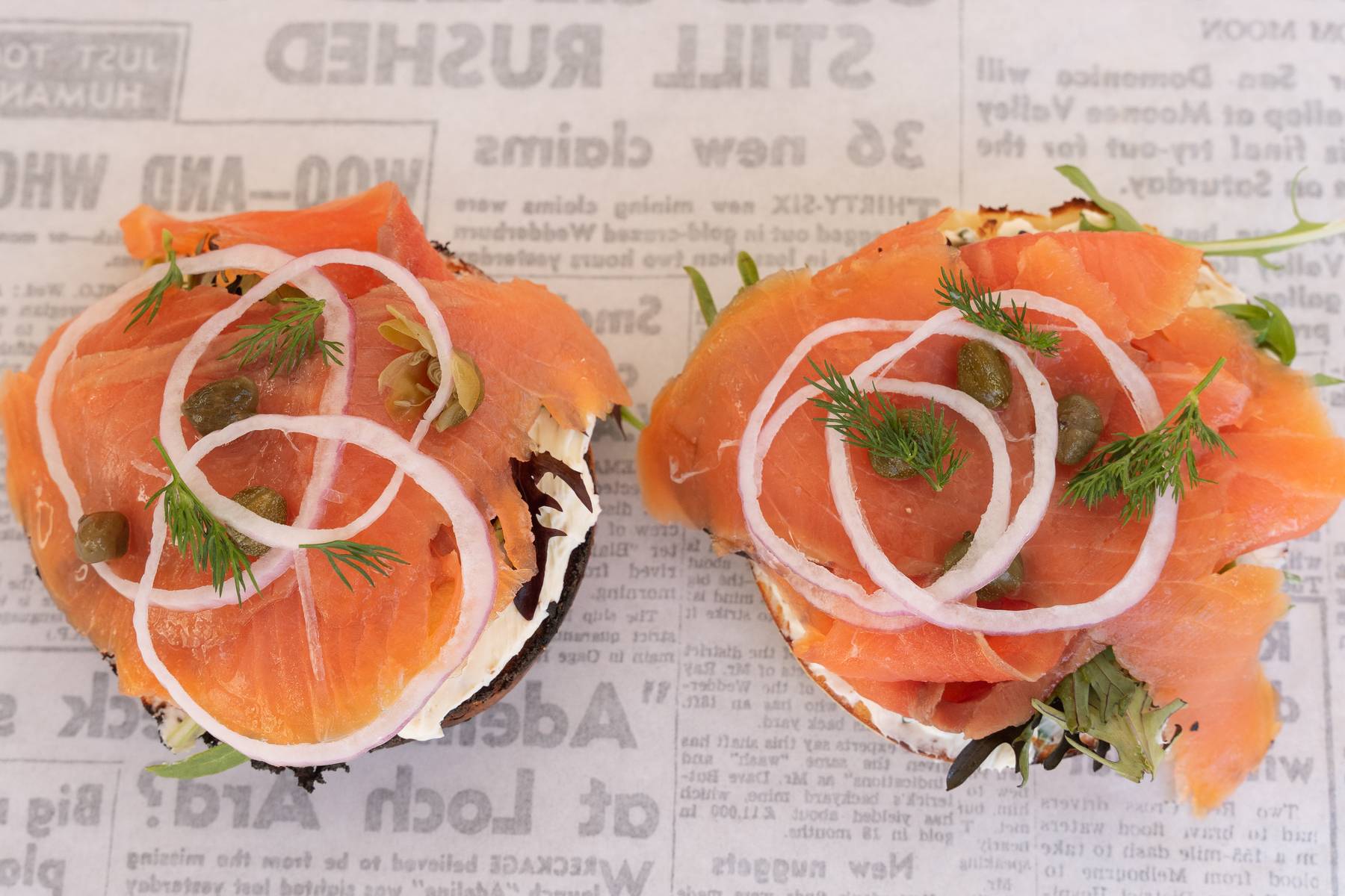 Open Lox bagels