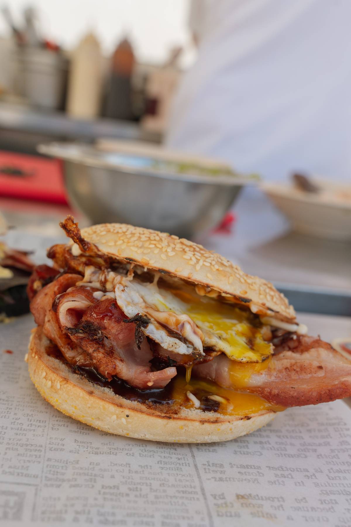 Bacon and egg bagel